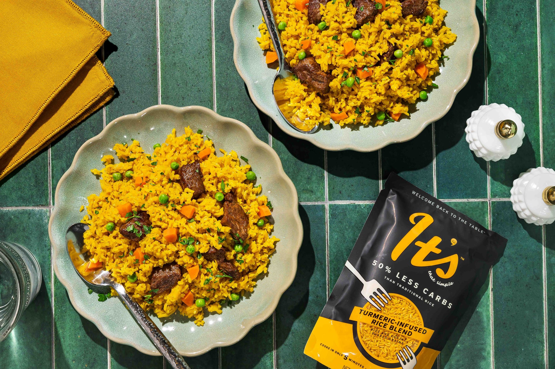 Hearty Beef Pilaf made It's That Simple Rice Blend with 50% less carbs than traditional rice.
