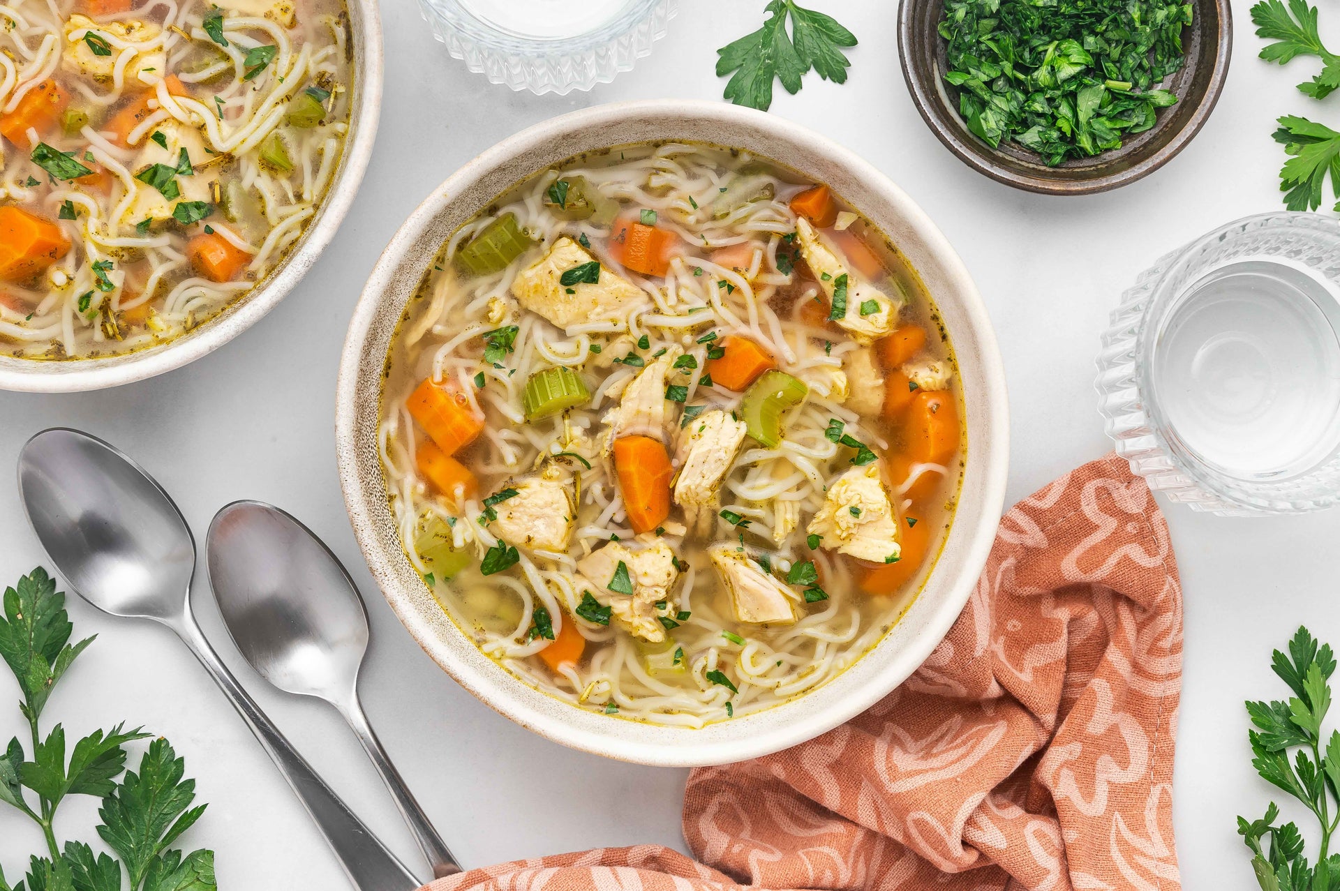 Classic Keto Chicken Noodle Soup with It’s Skinny Soup Noodles
