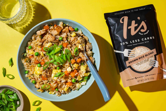 Fried Rice made It's That Simple Rice Blend with 50% less carbs than traditional rice.
