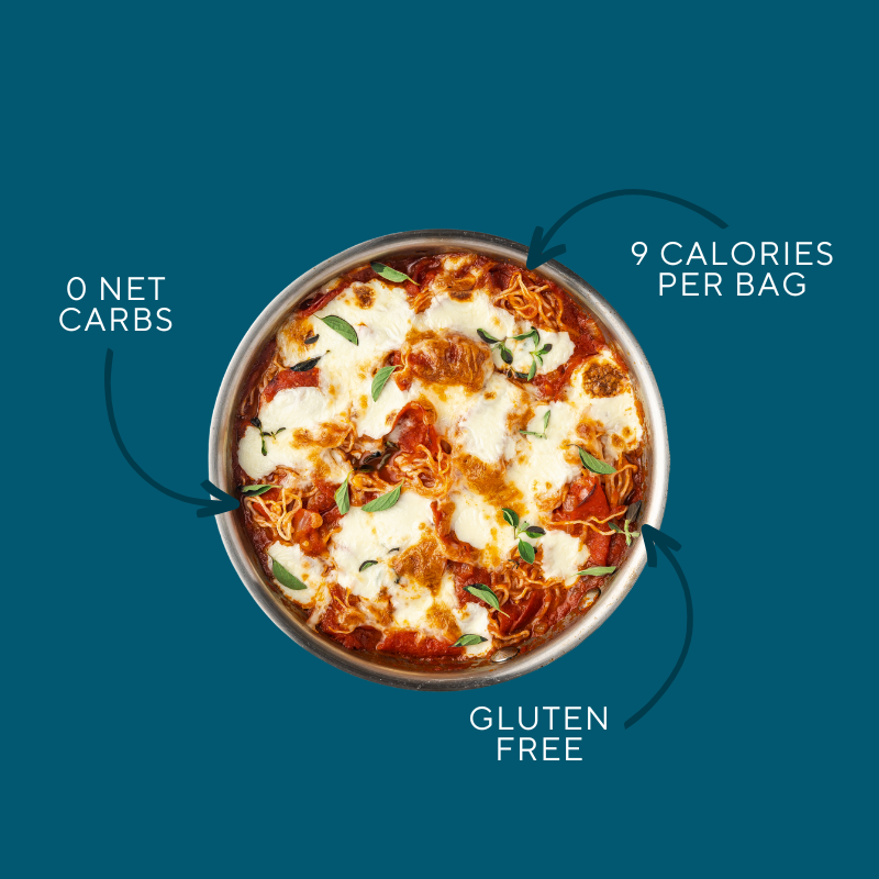 It's Skinny Ange Hair 0 net carbs, 9 calories per bag and GF call out image