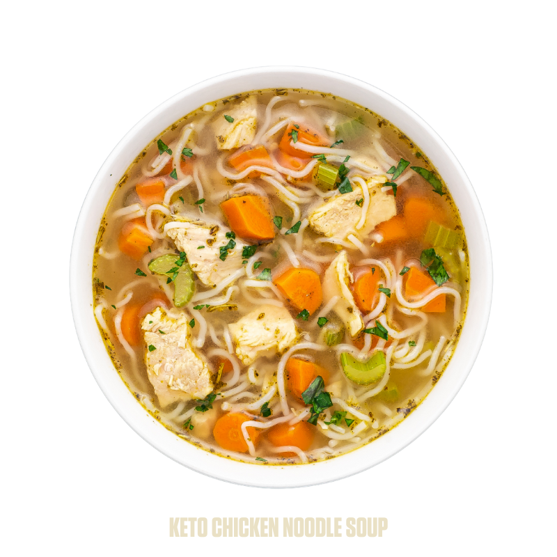 Keto Chicken Noodle Soup made with It's Skinny Soup Noodles